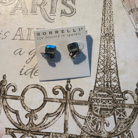 Sorrelli Jewelry - Sorrelli Iridescent Blue and Silver Stud Earrings